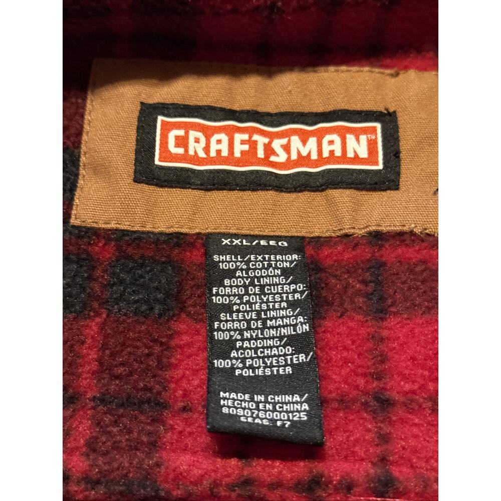 Craftsman Canvas Fleece Lined Chore Work Coat Zip Snap 5 Pockets Men's XXL 2XL - Picture 13 of 13